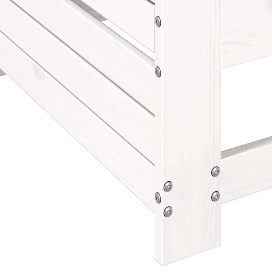 Canapé de jardin accoudoir et coussin blanc bois massif de pin - 8