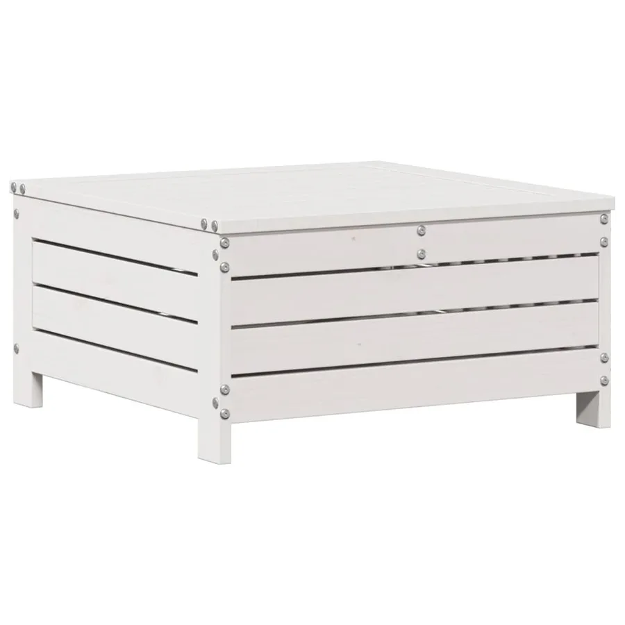 Salon de jardin 5 pcs avec coussins blanc bois massif de pin - 6