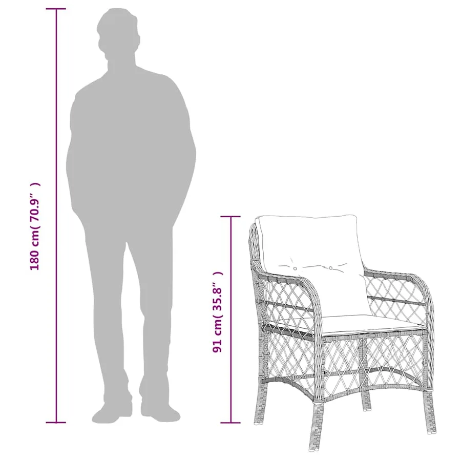 Ensemble à manger de jardin et coussins 9 pcs mélange beige - 8