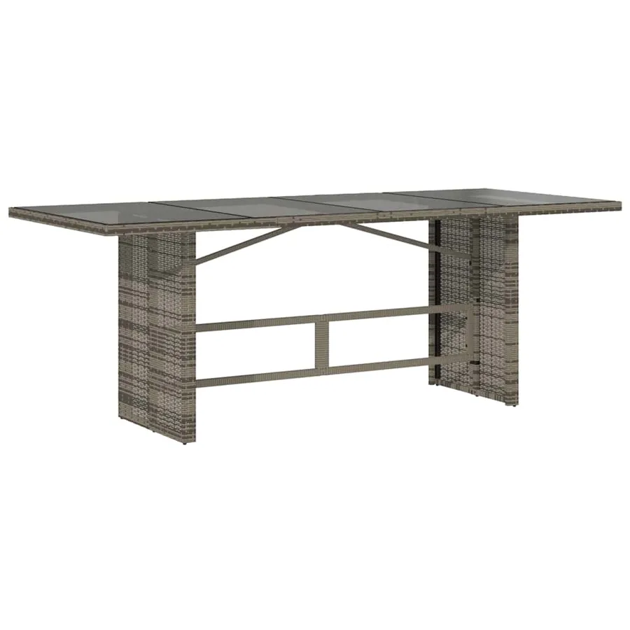 Ensemble à manger de jardin et coussins 7 pcs gris rotin - 4
