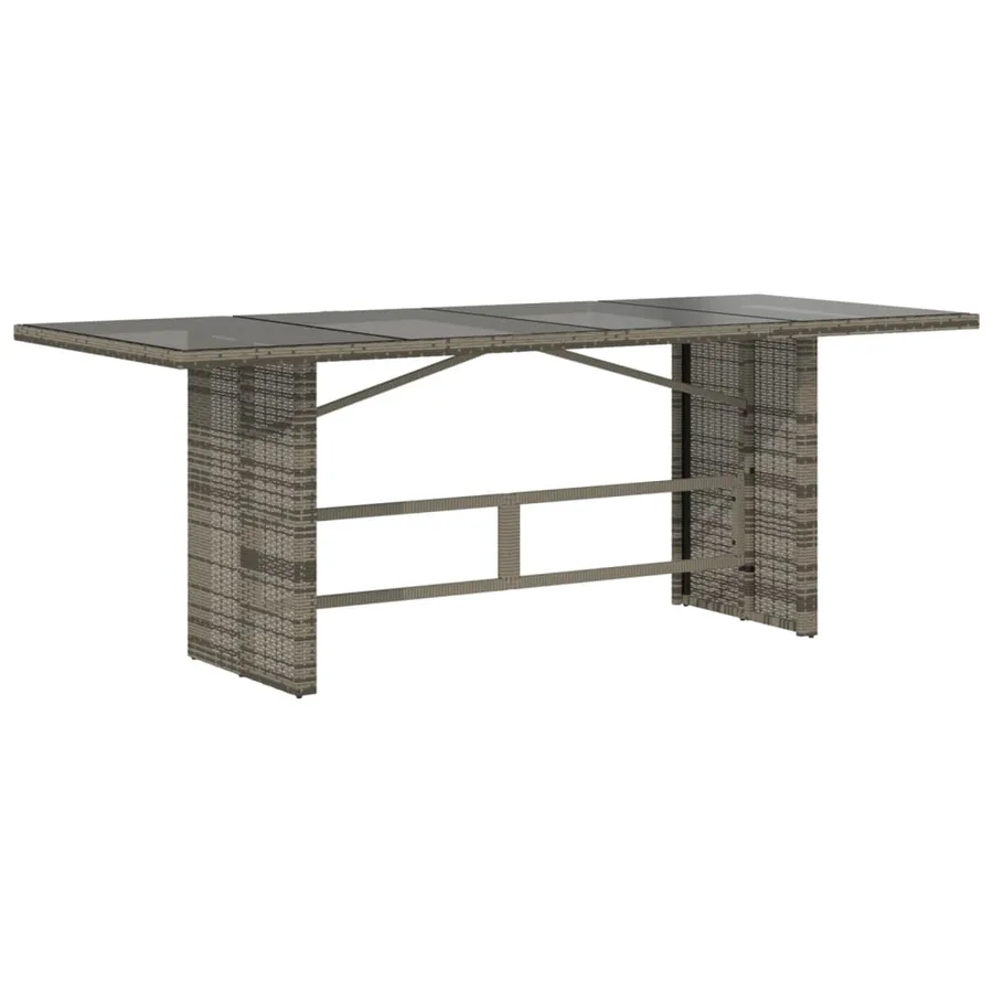 Ensemble à manger de jardin et coussins 7 pcs gris rotin - 4