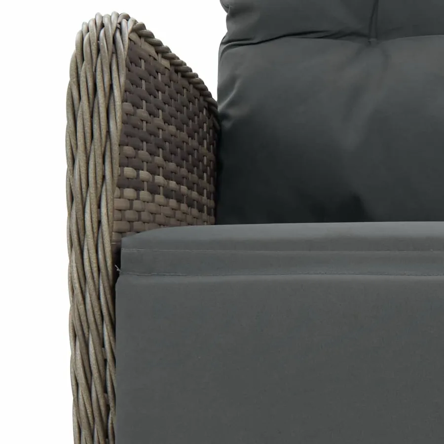 Ensemble à manger de jardin et coussins 7 pcs gris rotin - 5