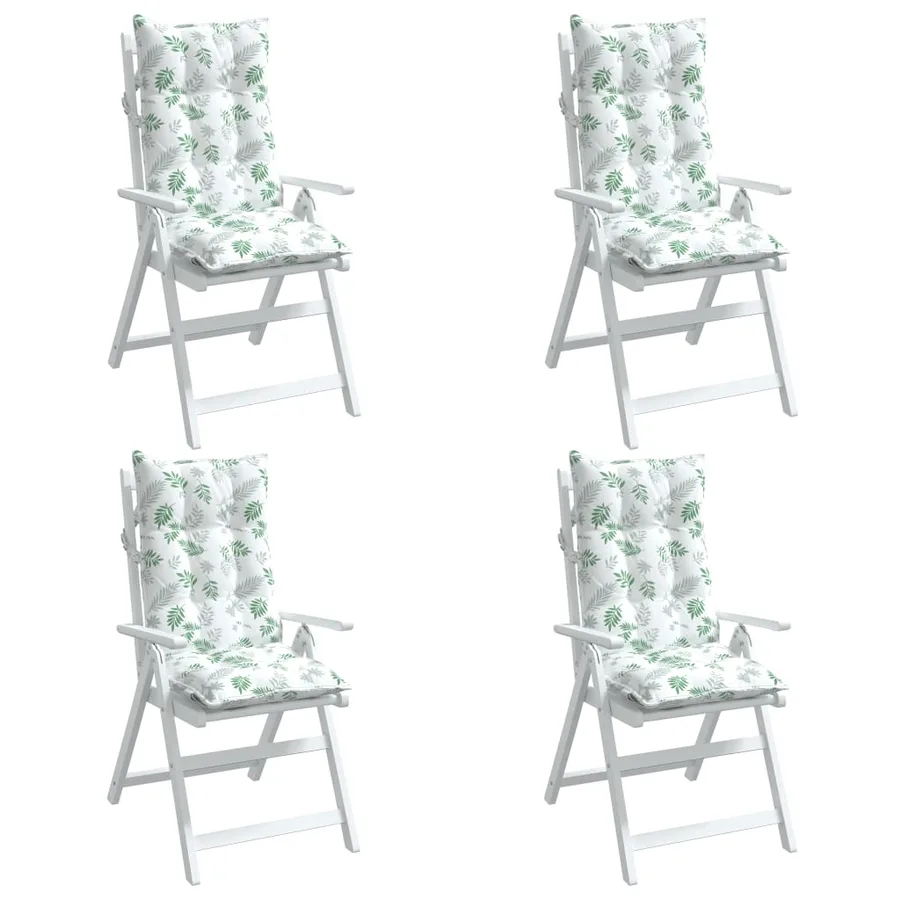 Coussins de chaise à dossier haut lot de 4 modèle de feuille - 4
