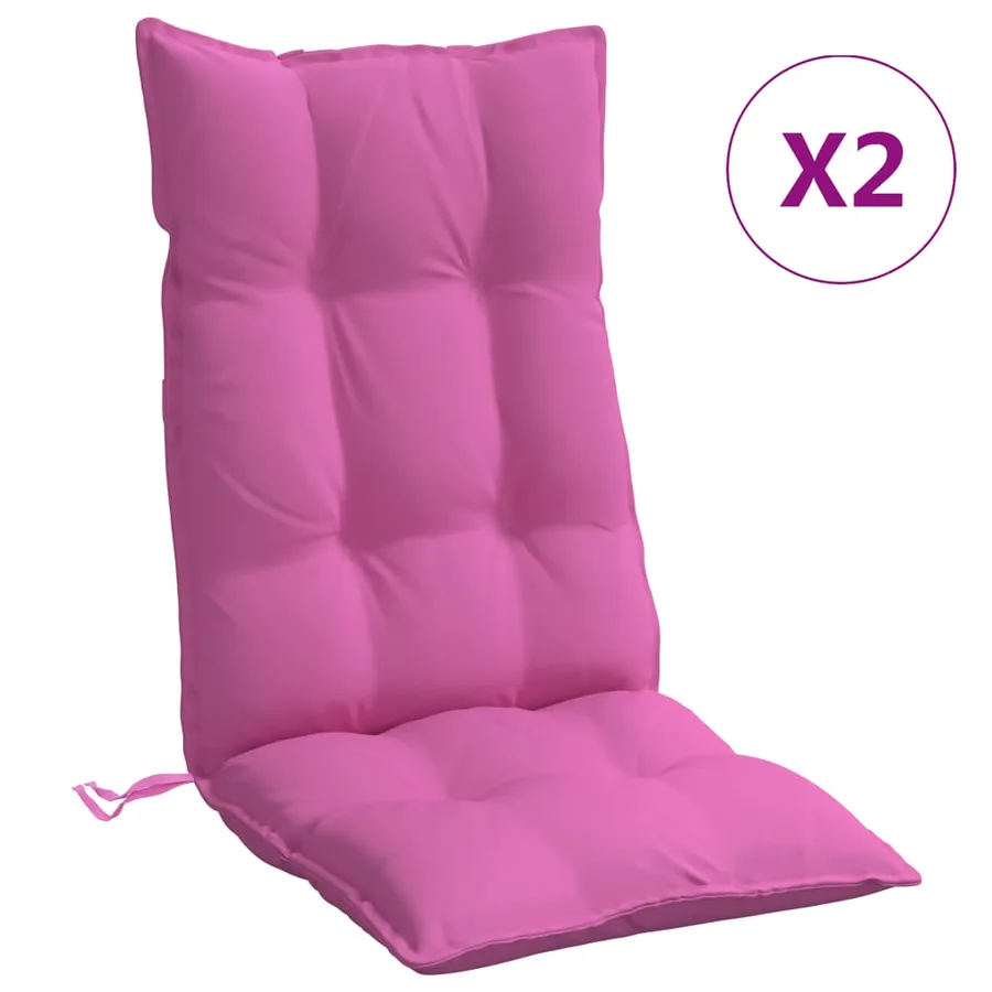 Coussins de chaise à dossier haut lot de 2 rose tissu oxford - 2