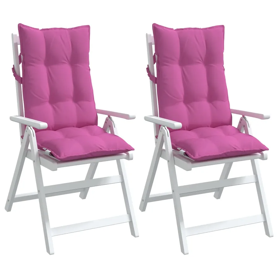 Coussins de chaise à dossier haut lot de 2 rose tissu oxford - 4