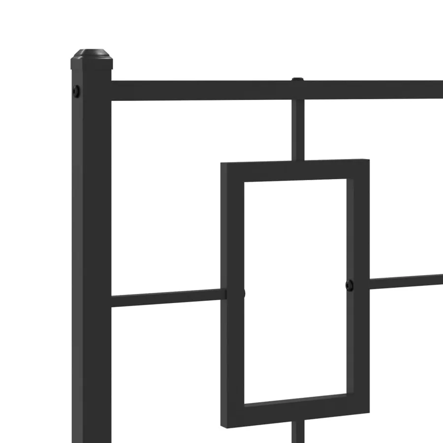 Cadre de lit métal sans matelas avec tête de lit noir 100x190cm - 8