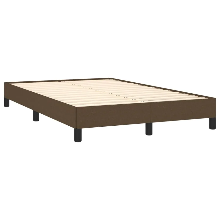 Cadre de lit sans matelas marron foncé 120x190 cm tissu - 3