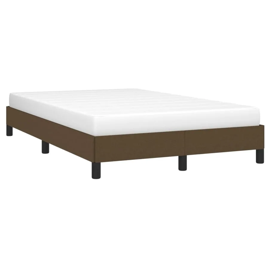 Cadre de lit sans matelas marron foncé 120x190 cm tissu - 4