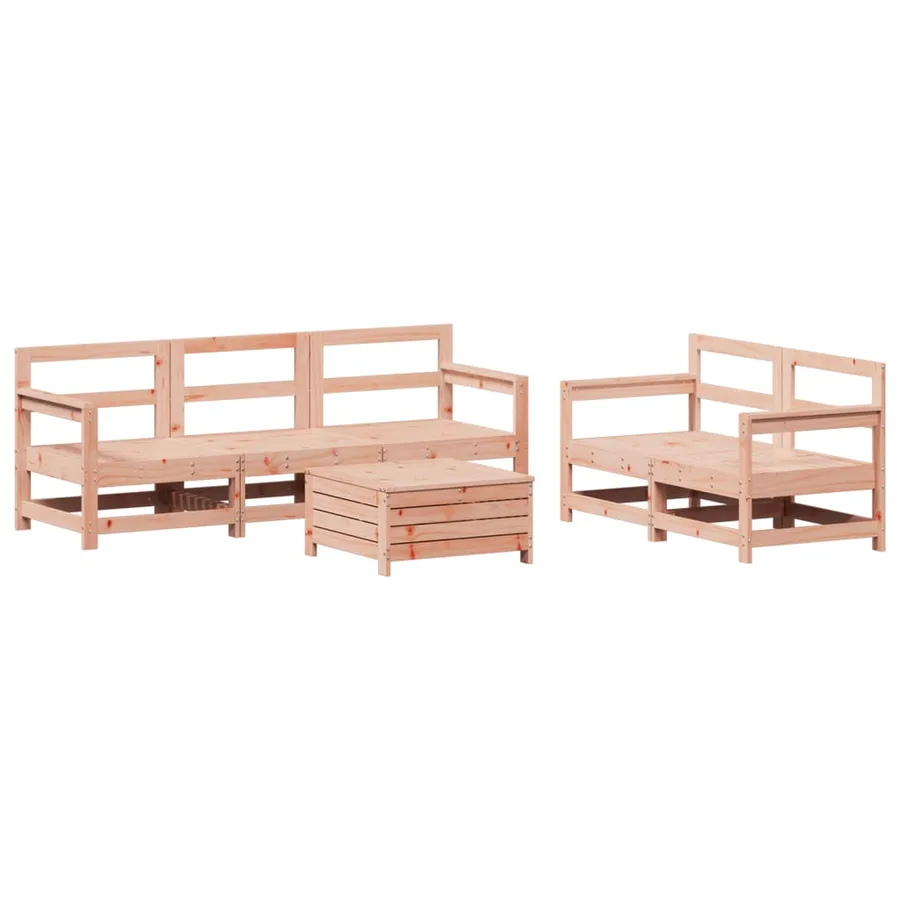 Salon de jardin 6 pcs bois massif sapin de douglas - 2