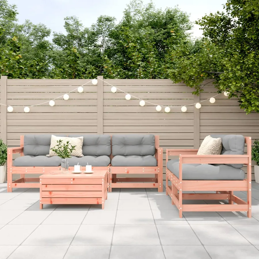 Salon de jardin 6 pcs bois massif sapin de douglas - 3