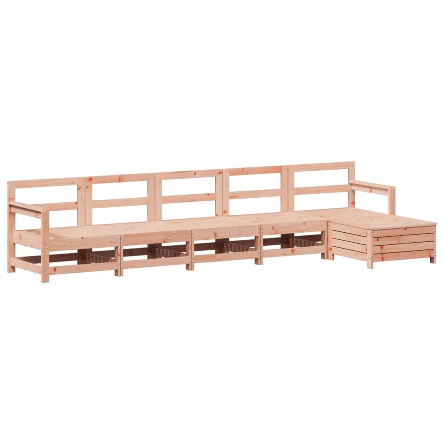 Salon de jardin 6 pcs bois massif sapin de douglas - 2