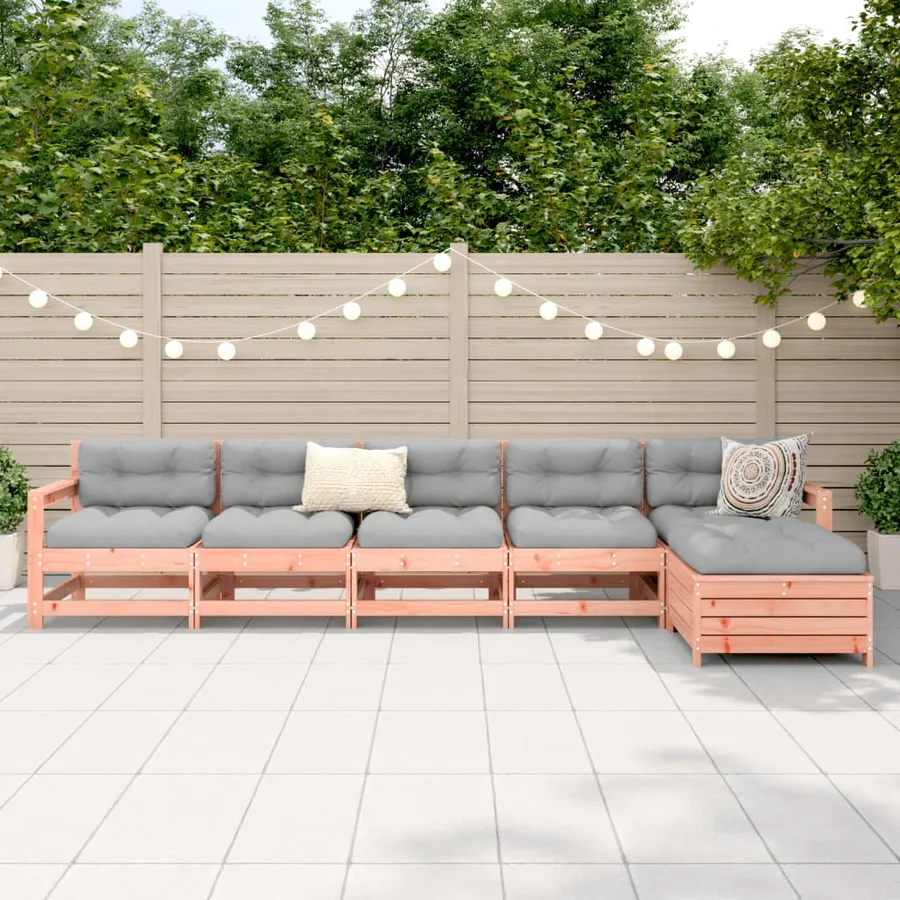 Salon de jardin 6 pcs bois massif sapin de douglas - 3