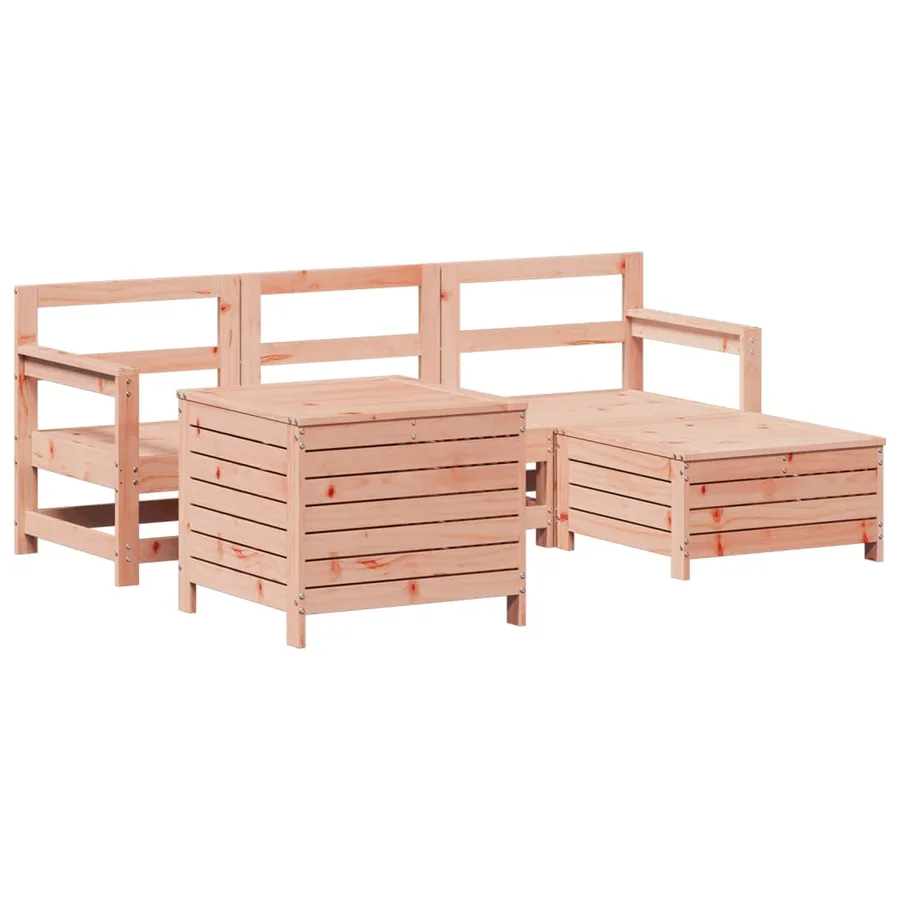 Salon de jardin 5 pcs bois massif sapin de douglas - 2