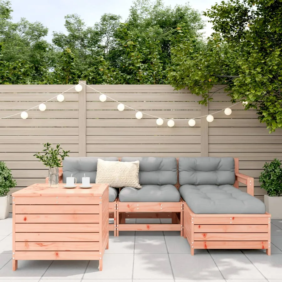 Salon de jardin 5 pcs bois massif sapin de douglas - 3