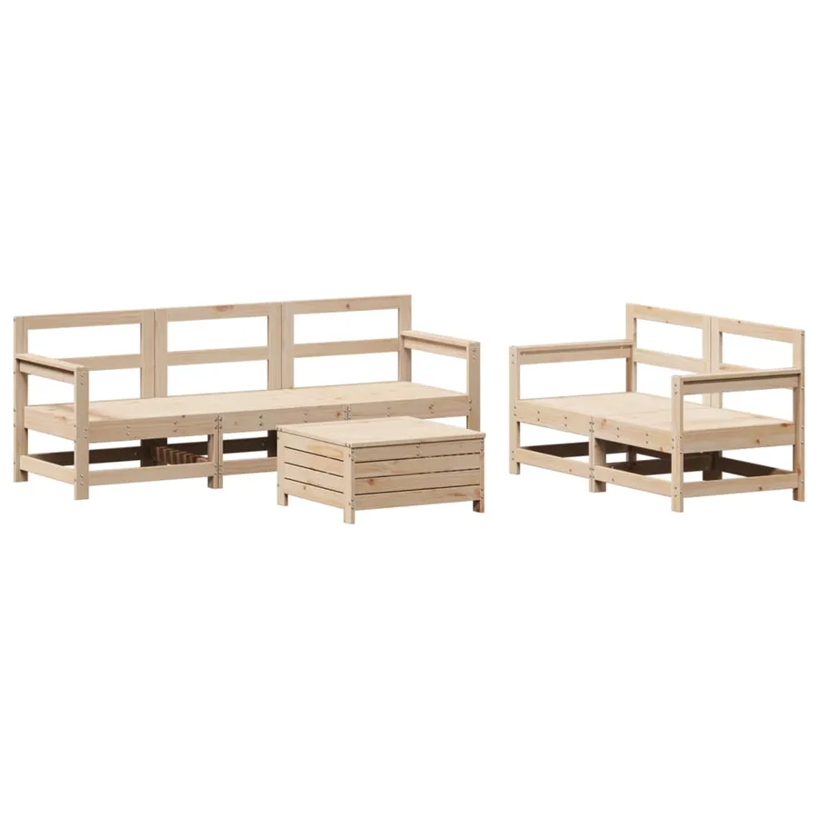Salon de jardin 6 pcs bois de pin massif - 2