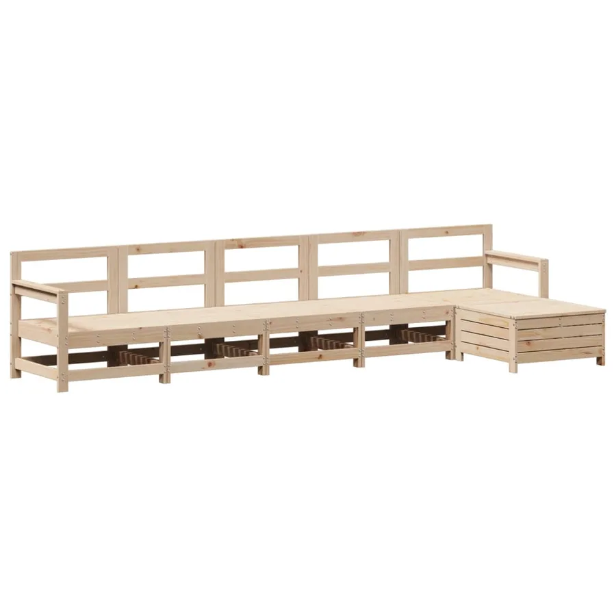 Salon de jardin 6 pcs bois de pin massif - 2