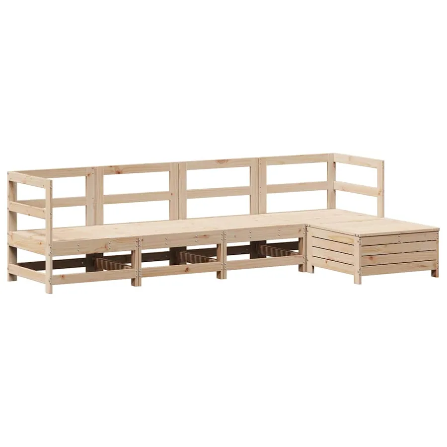 Salon de jardin 5 pcs bois de pin massif - 2