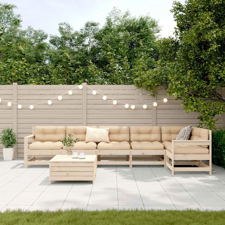 Salon de jardin 7 pcs bois de pin massif - 3