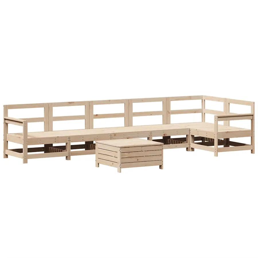 Salon de jardin 7 pcs bois de pin massif - 2