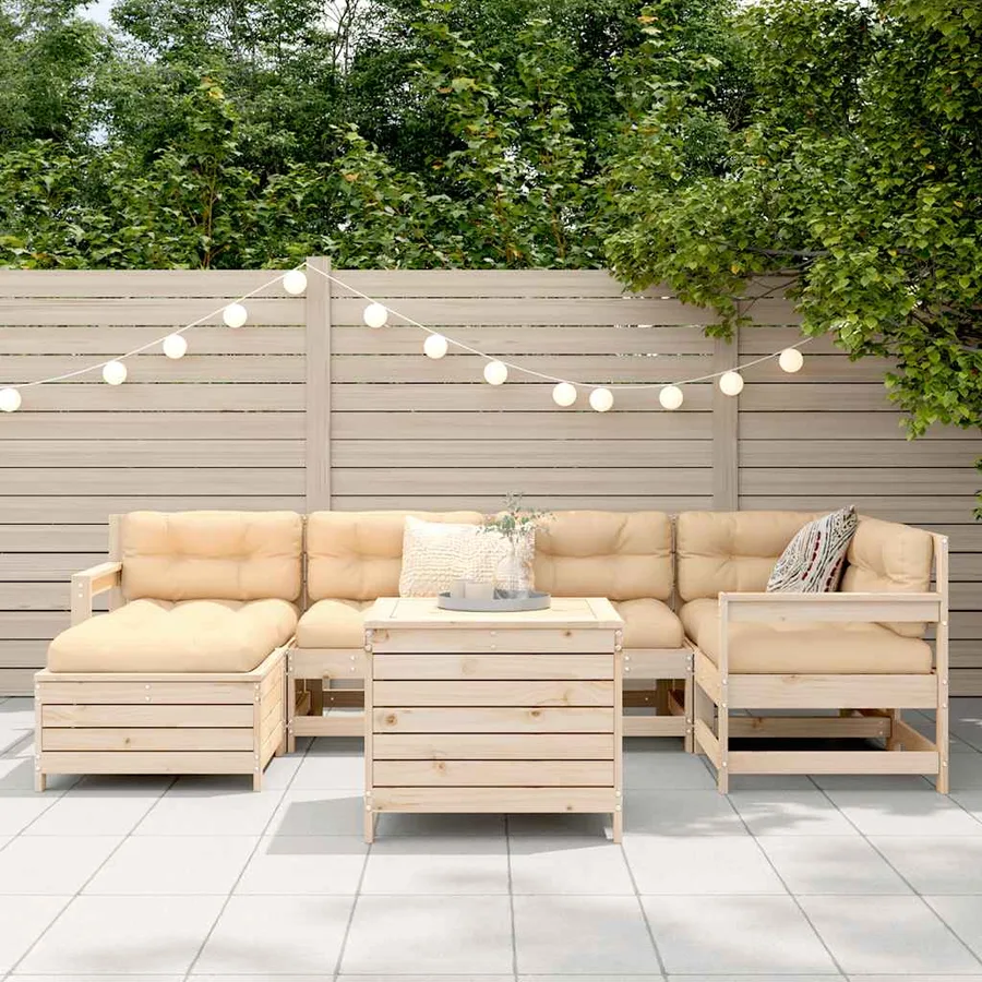 Salon de jardin 7 pcs bois de pin massif - 3