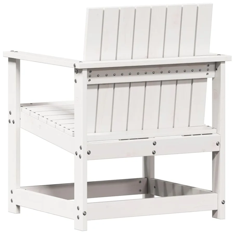 Chaise de jardin blanc 62x56x77 cm bois de pin massif - 6