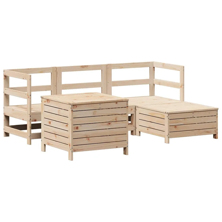 Salon de jardin 5 pcs bois de pin massif - 2