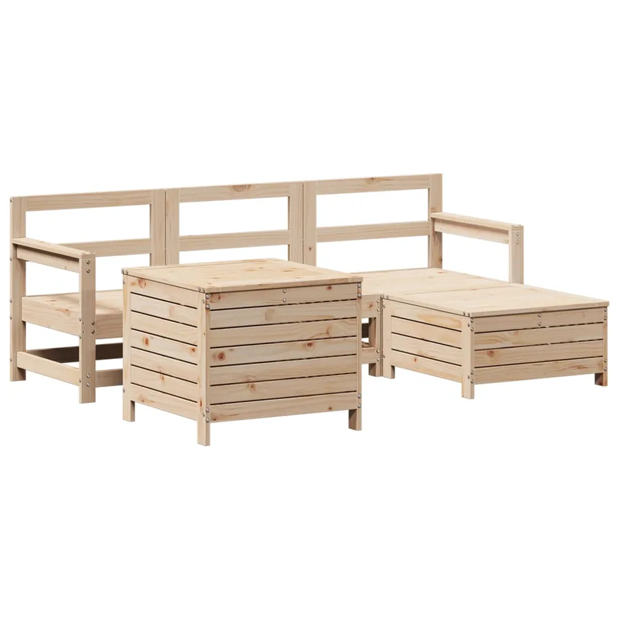 Salon de jardin 5 pcs bois de pin massif - 2