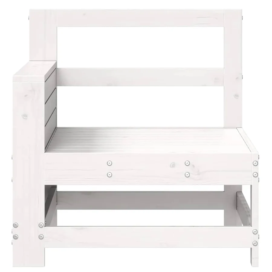 Canapé de jardin accoudoir blanc 69x62x70,5 cm bois pin massif - 4