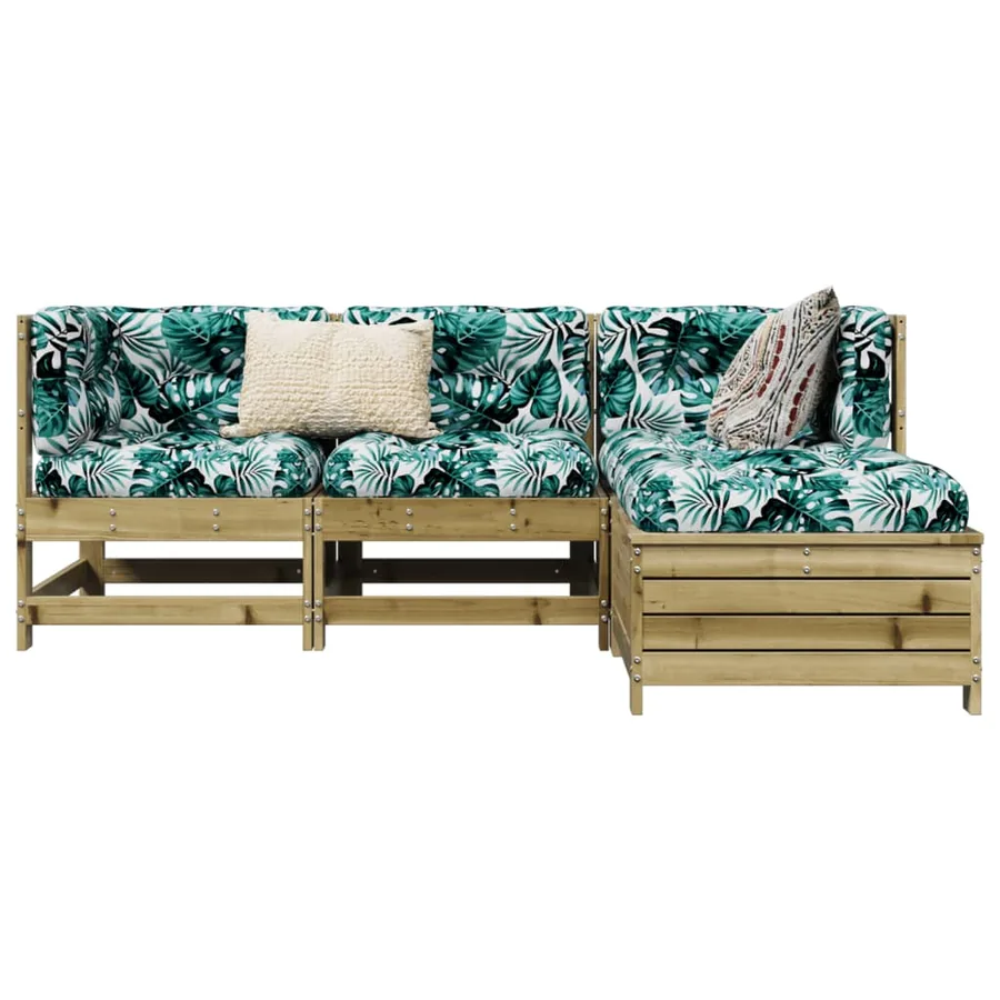 Salon de jardin 4 pcs bois de pin imprégné