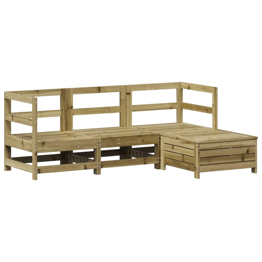 Salon de jardin 4 pcs bois de pin imprégné - 2