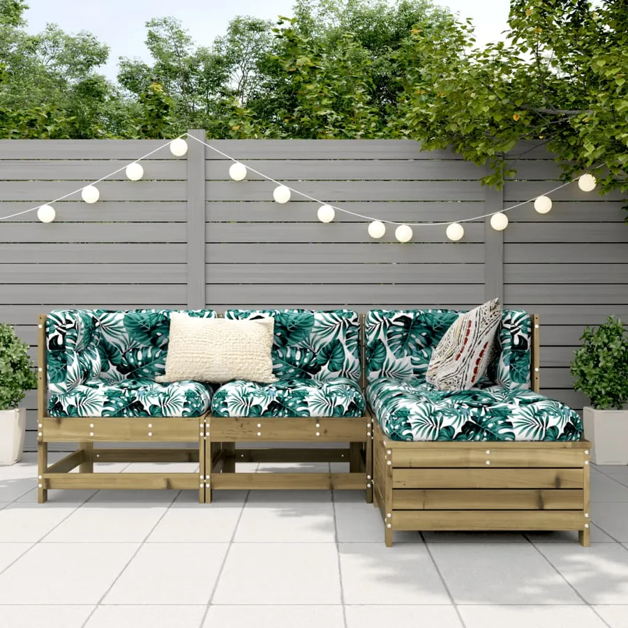 Salon de jardin 4 pcs bois de pin imprégné - 3