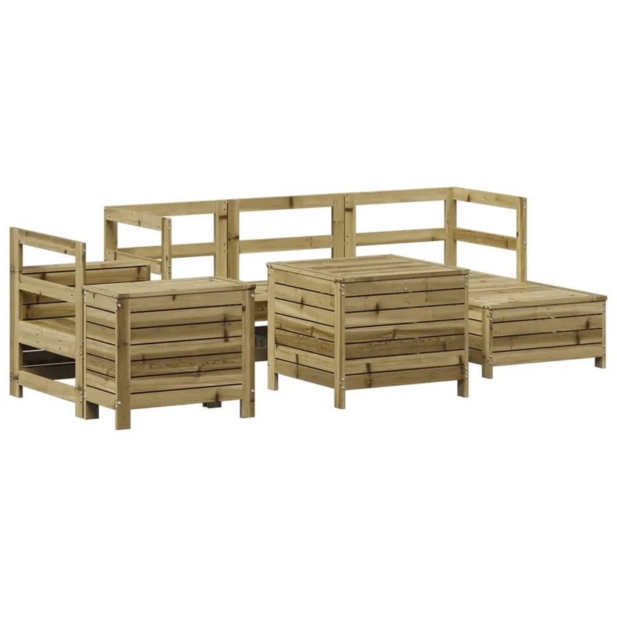 Salon de jardin 7 pcs bois de pin imprégné - 2