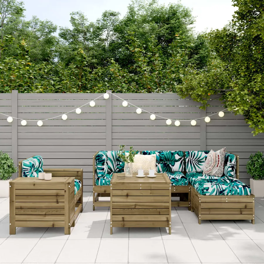 Salon de jardin 7 pcs bois de pin imprégné - 3
