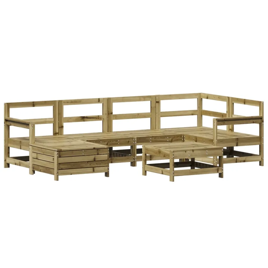 Salon de jardin 7 pcs bois de pin imprégné - 2