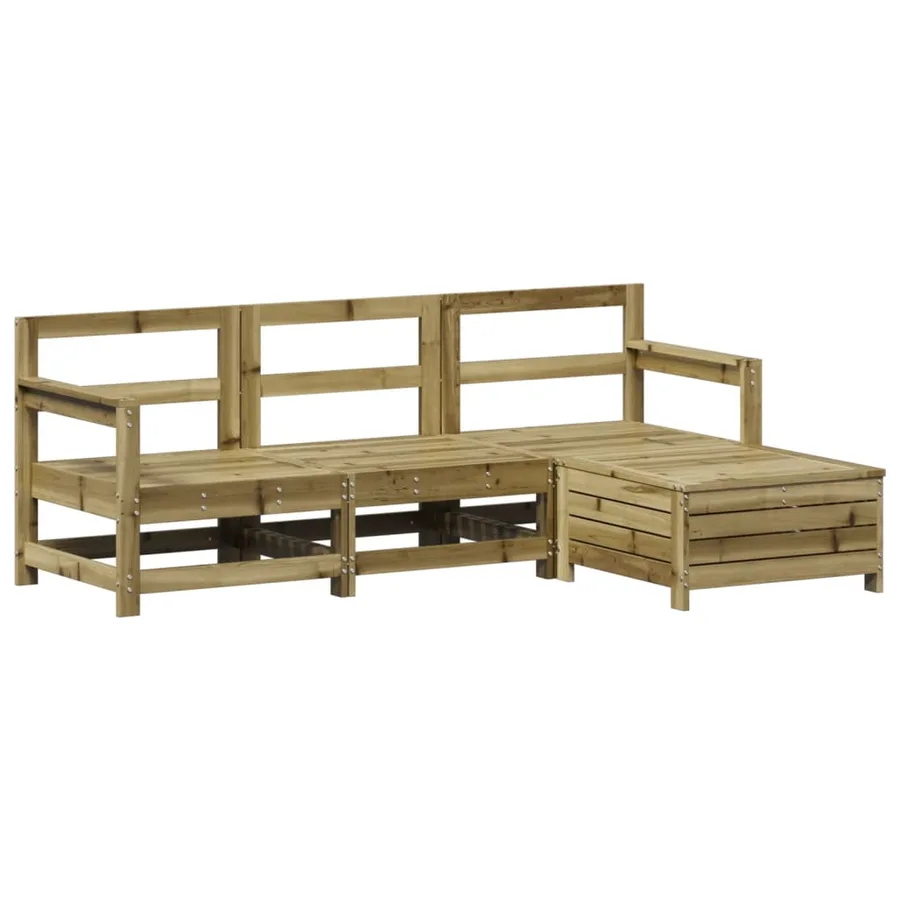 Salon de jardin 4 pcs bois de pin imprégné - 2