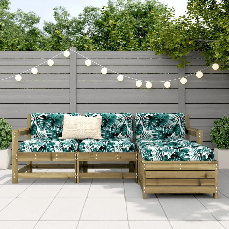 Salon de jardin 4 pcs bois de pin imprégné - 3