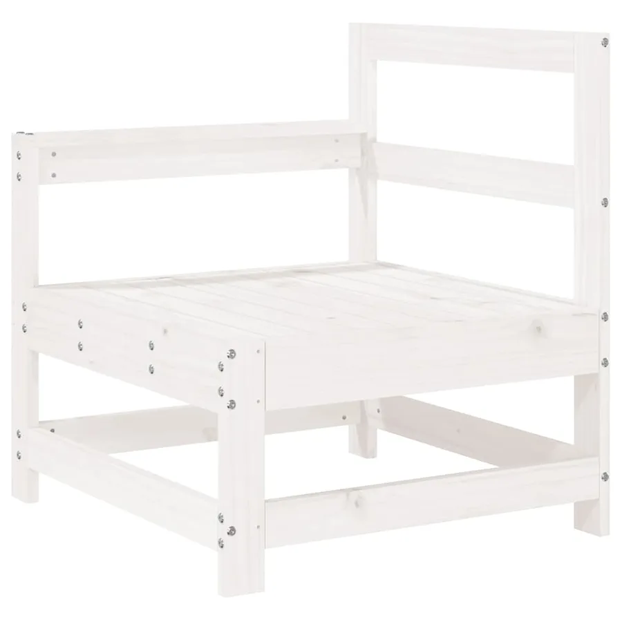 Salon de jardin 4 pcs blanc bois de pin massif - 5