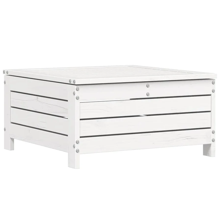 Salon de jardin 3 pcs blanc bois de pin massif - 5