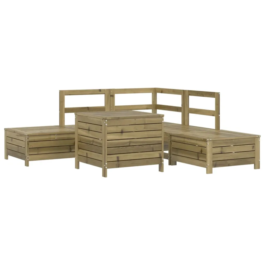 Salon de jardin 6 pcs bois de pin imprégné - 2