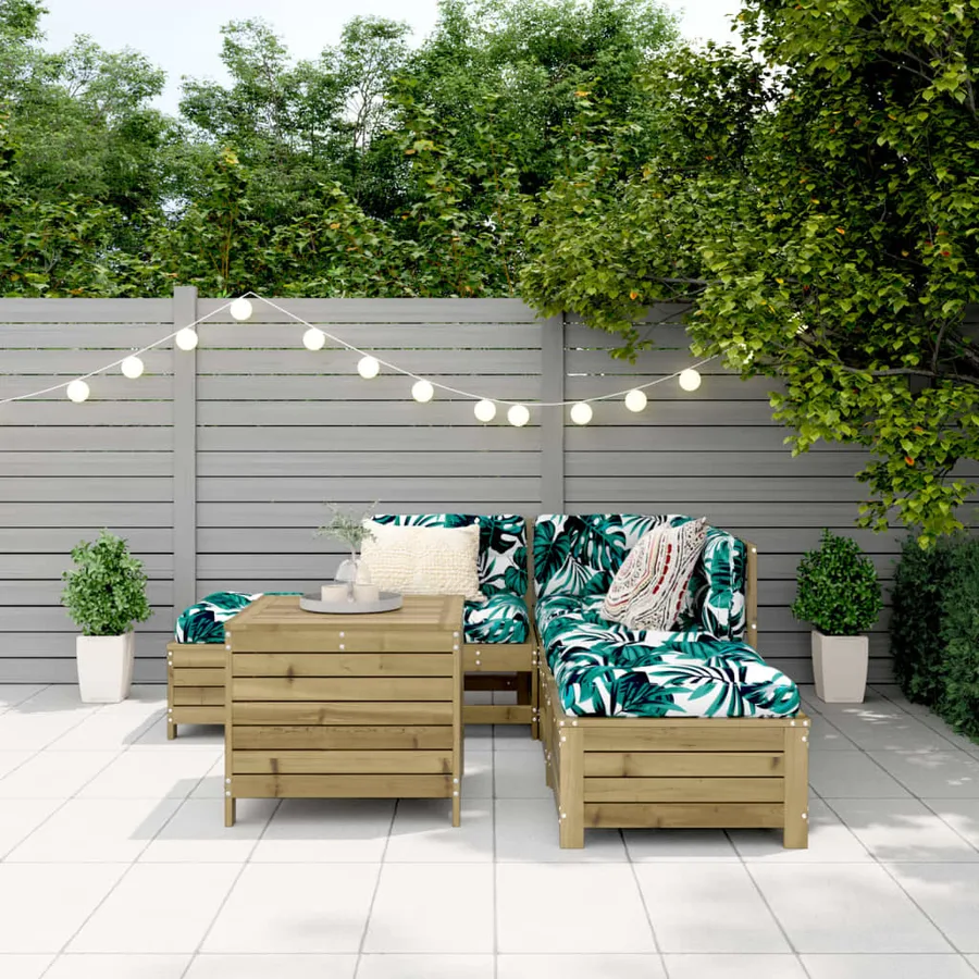 Salon de jardin 6 pcs bois de pin imprégné - 3