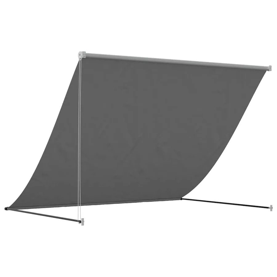 Auvent rétractable anthracite 250x150 m tissu et acier - 5
