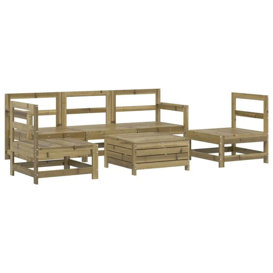 Salon de jardin 6 pcs bois de pin imprégné - 2