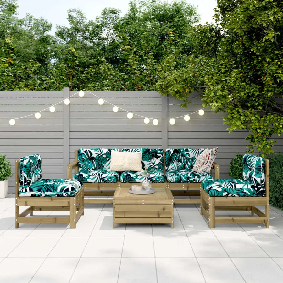 Salon de jardin 6 pcs bois de pin imprégné - 3