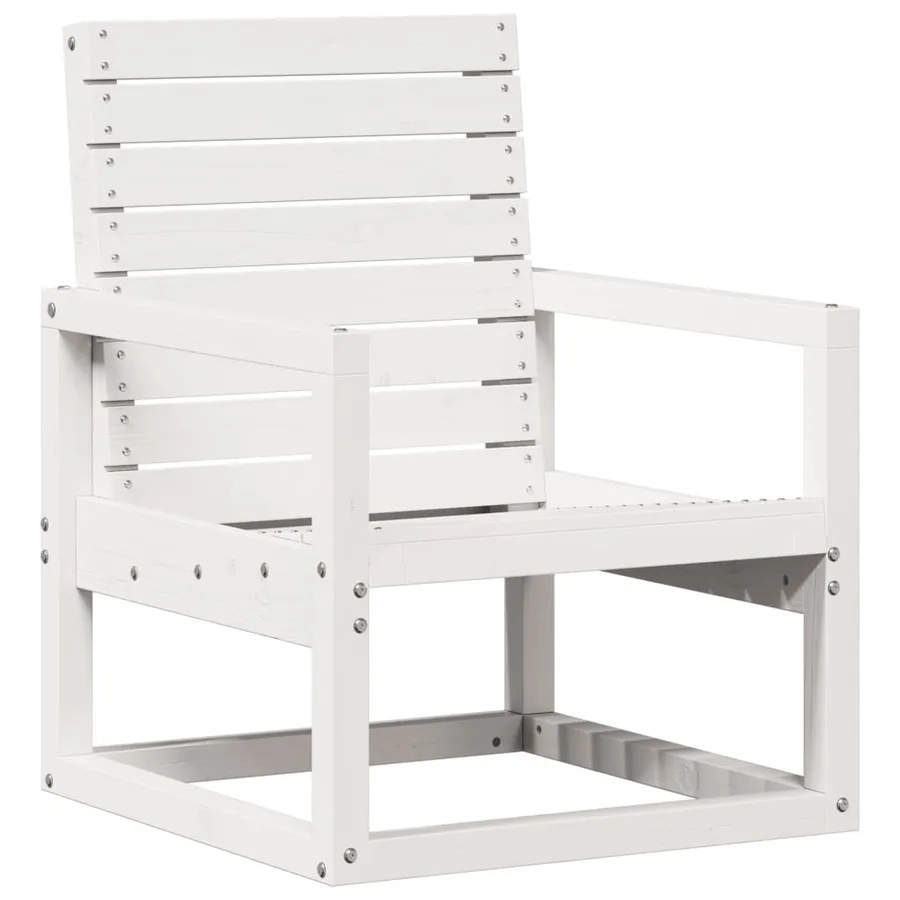 Chaise de jardin blanc 57,5x63x76 cm bois de pin massif - 2