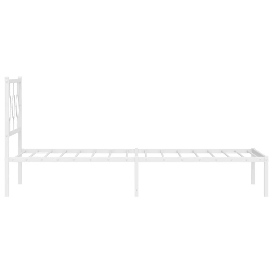 Cadre de lit métal sans matelas et tête de lit blanc 100x200 cm - 6