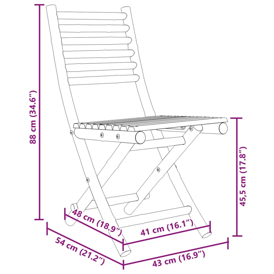 Ensemble à manger de jardin 5 pcs bambou - 11