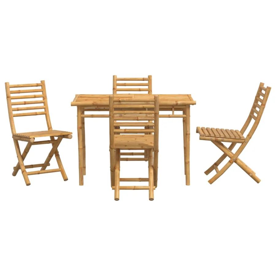 Ensemble à manger de jardin 5 pcs bambou - 3