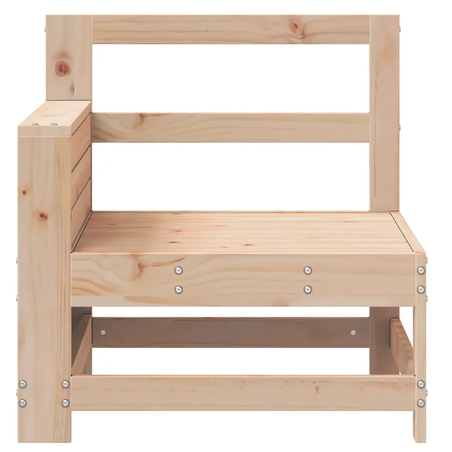 Canapé de jardin accoudoir avec table d'appoint bois massif pin - 4