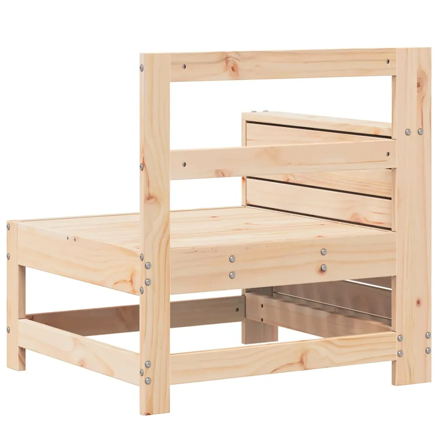 Canapé de jardin accoudoir avec table d'appoint bois massif pin - 6
