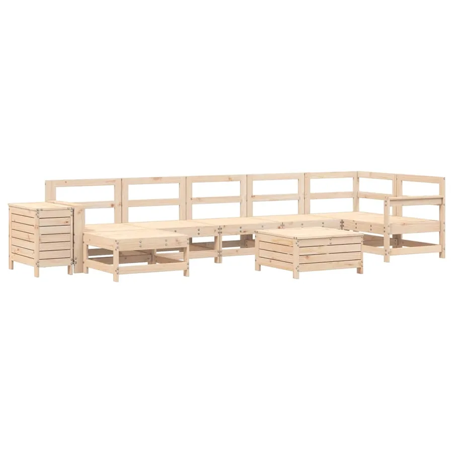 Salon de jardin 9 pcs bois de pin massif - 2